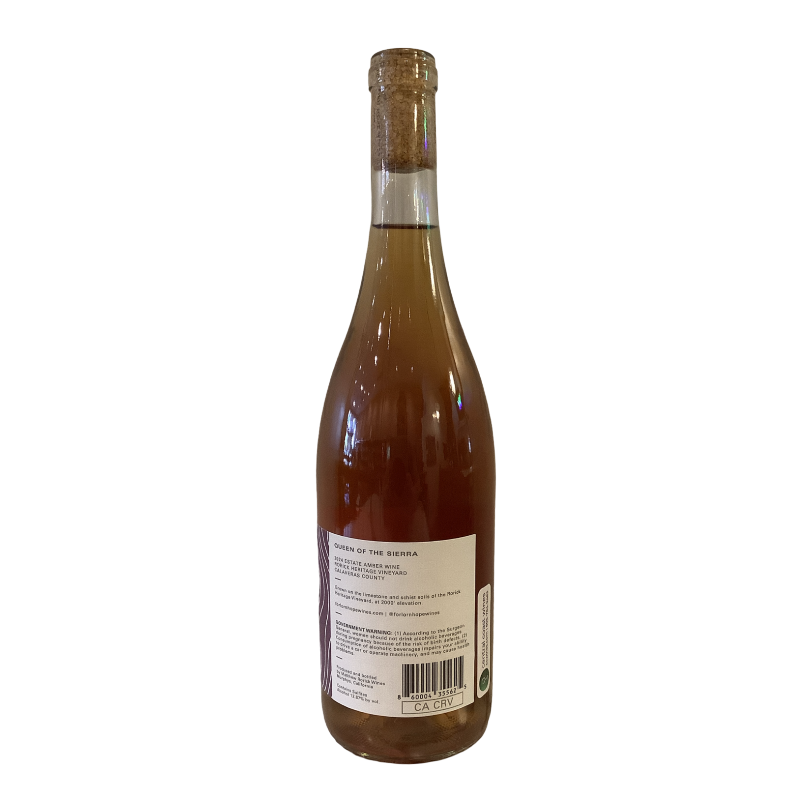 2024 Forlorn Hope "Queen Of The Sierra" | "Rorick Heritage Vineyard"  Amber Wine, Calaveras County CA