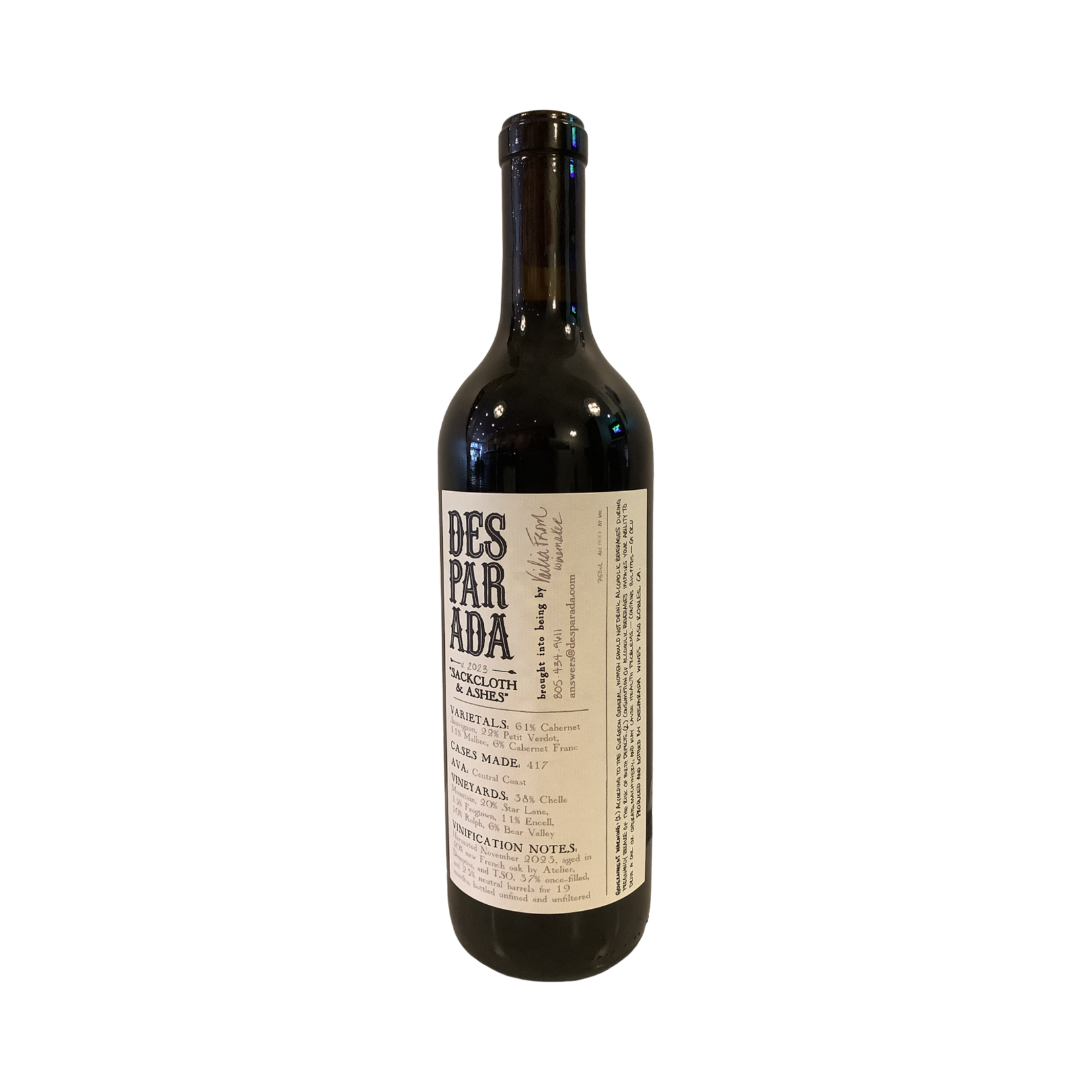 2023 Desparada " Sackloth & Ashes" Bordeaux Blend, Central Coast CA