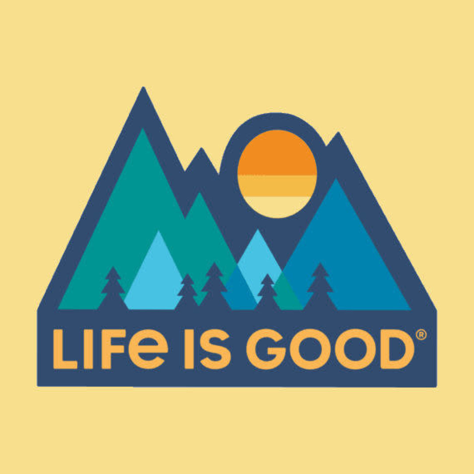 Life is Good Minimal Mountains Sticker