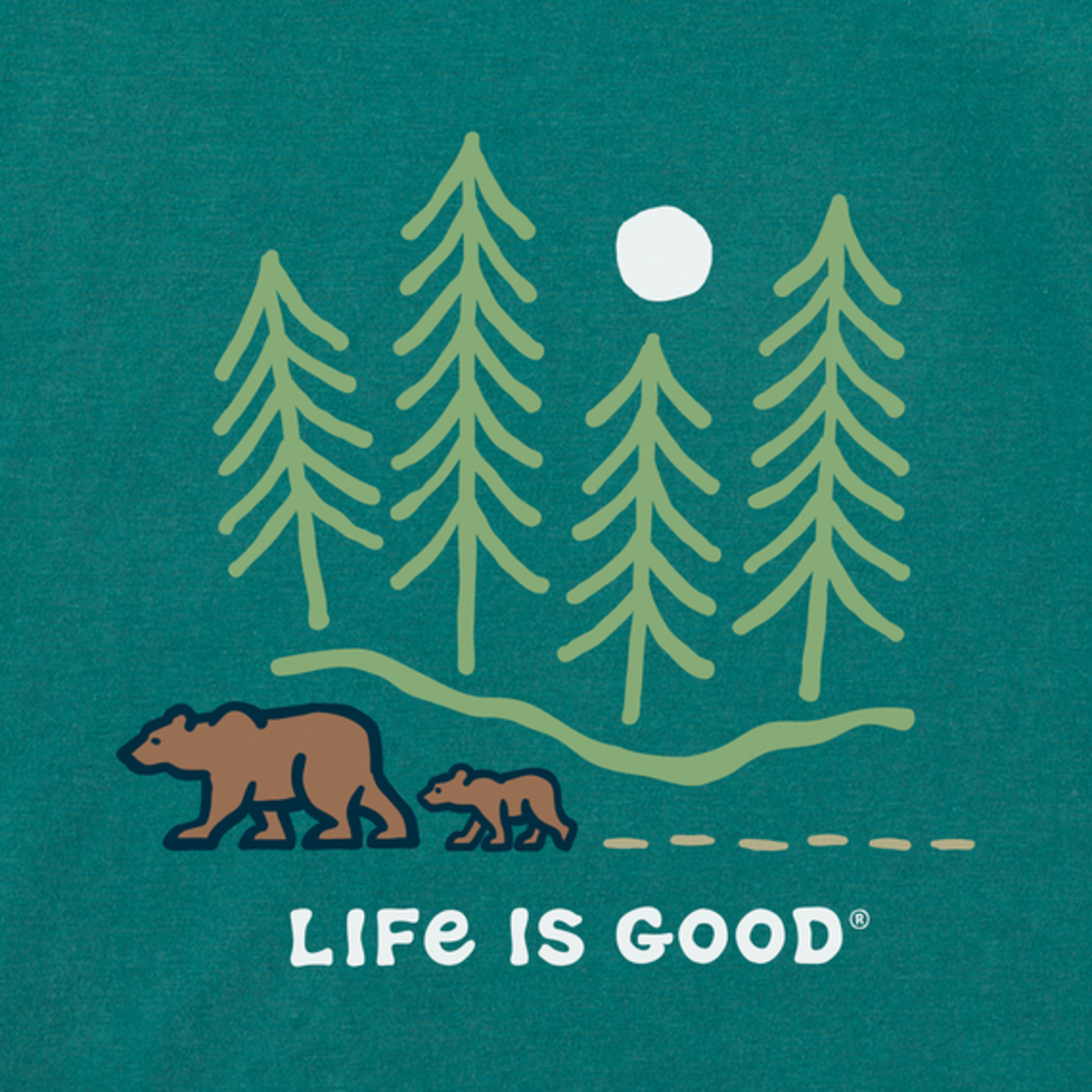 Life is Good Bears Walking Through Woods Crusher