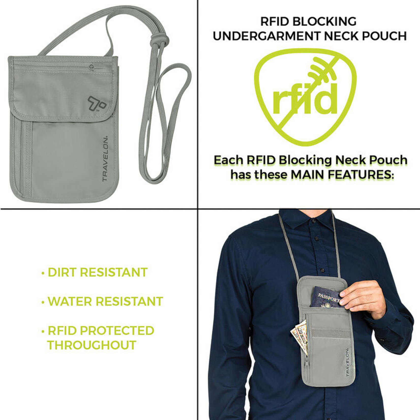 Travelon RFID Blocking Neck Pouch