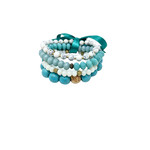 Bops Turquoise+White Stone Bracelet Set