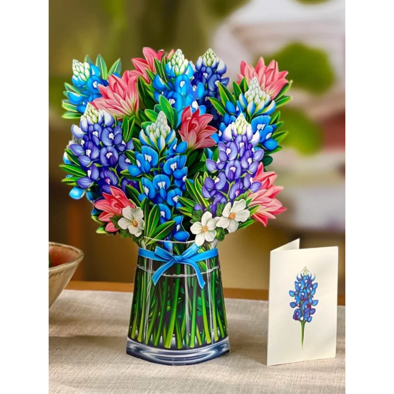 FreshCut Paper Blue Bonnets Pop Up Bouquet