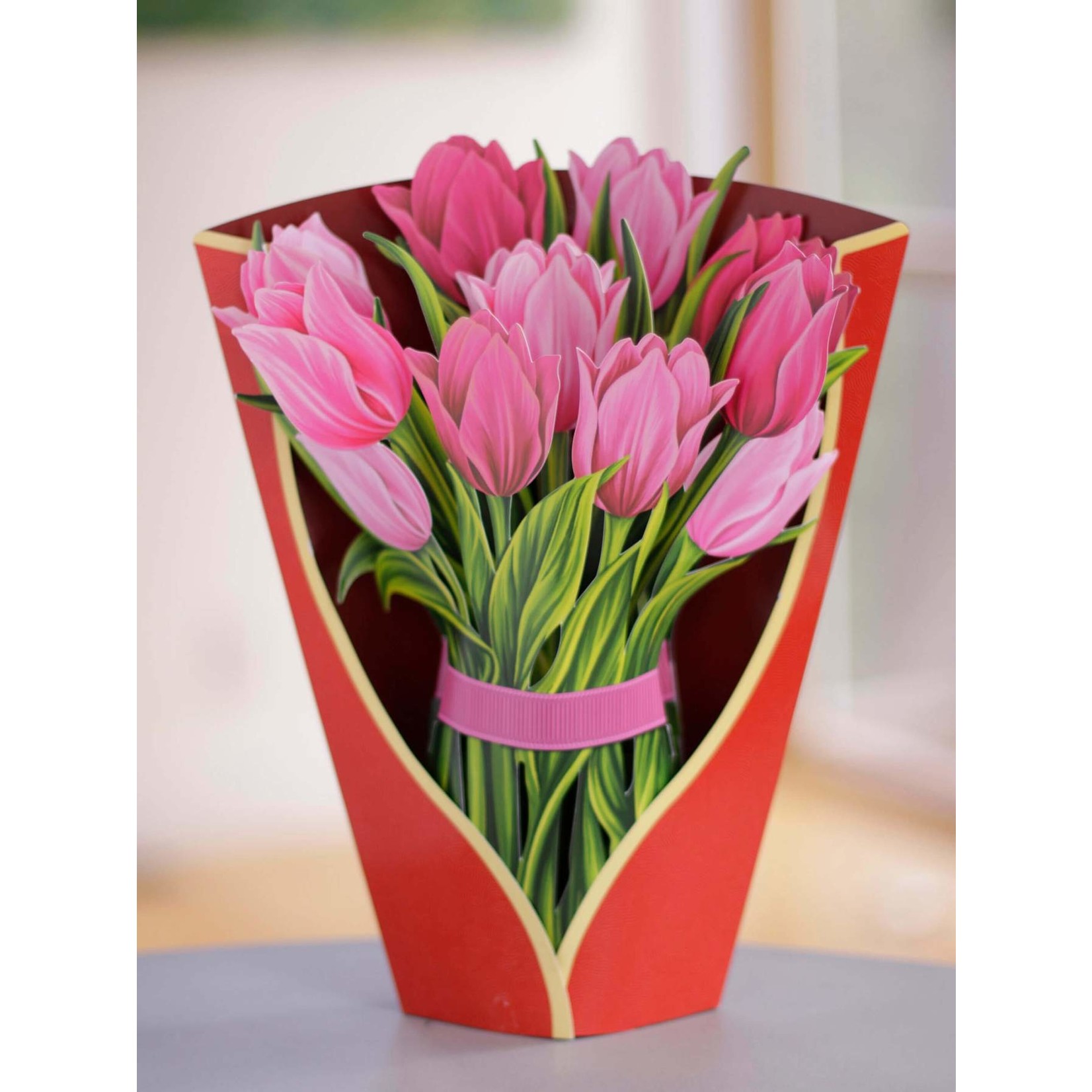 Freshcut Paper Pink Tulips Paper Bouquet