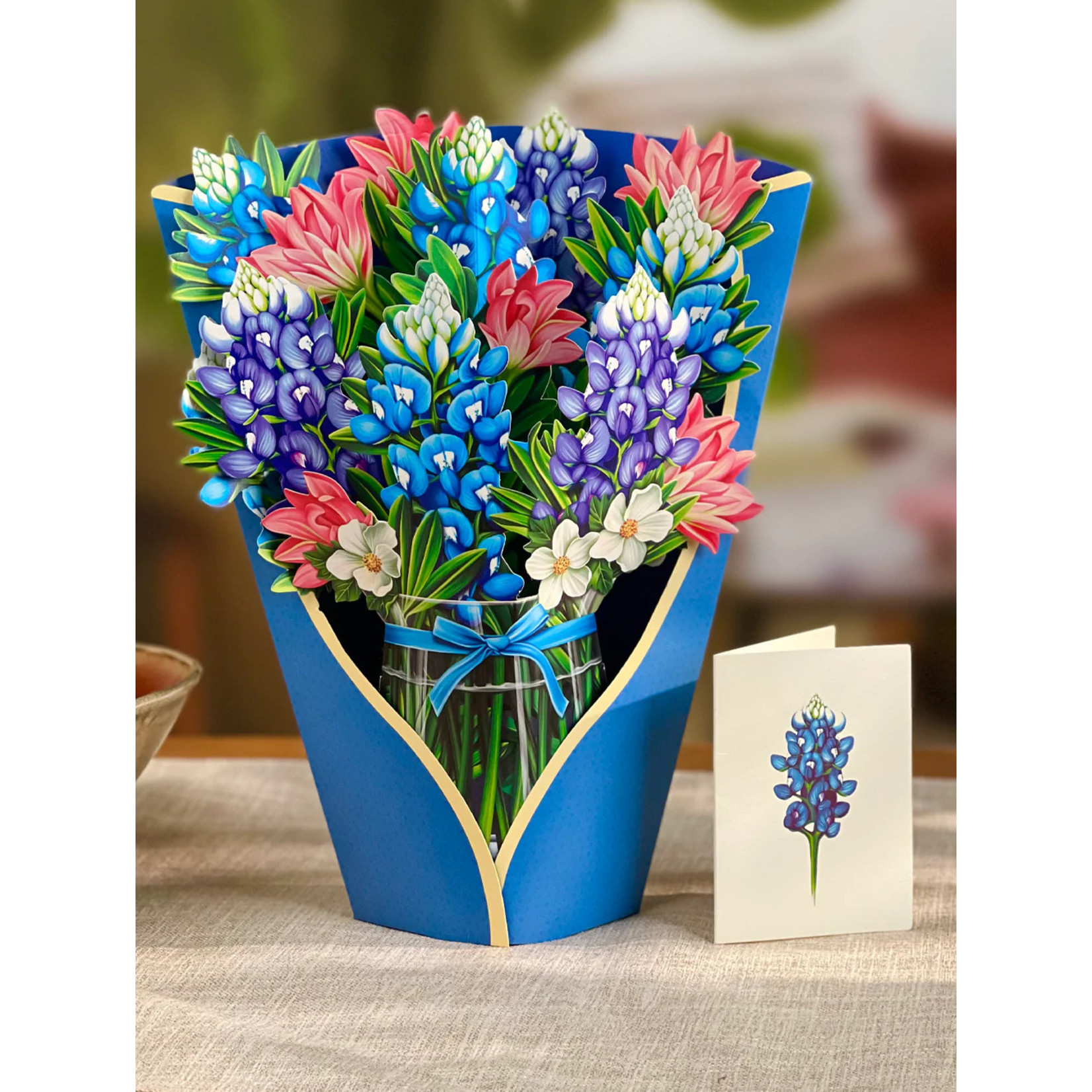 FreshCut Paper Blue Bonnets Pop Up Bouquet