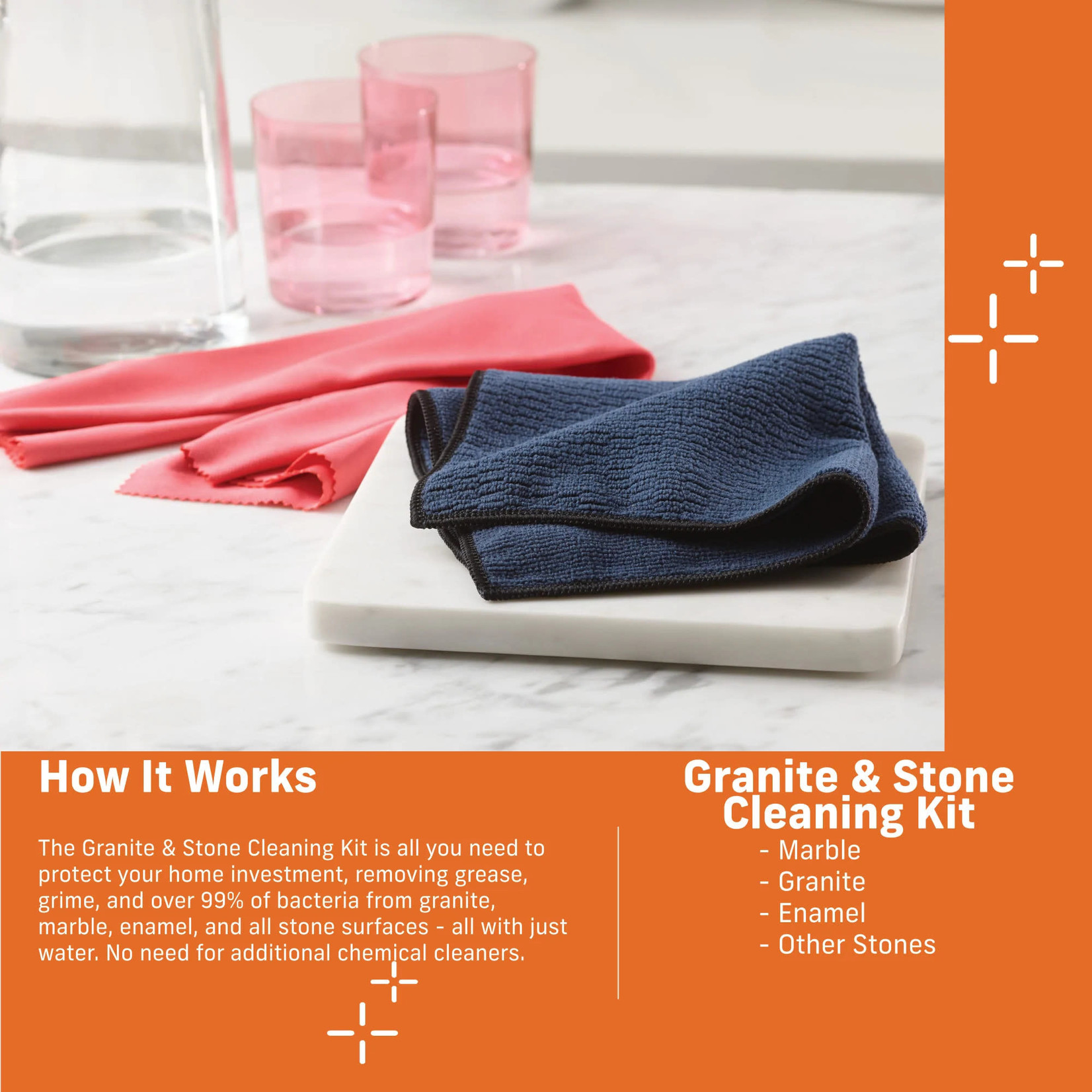 e-cloth Granite + Stone Cleaning Set