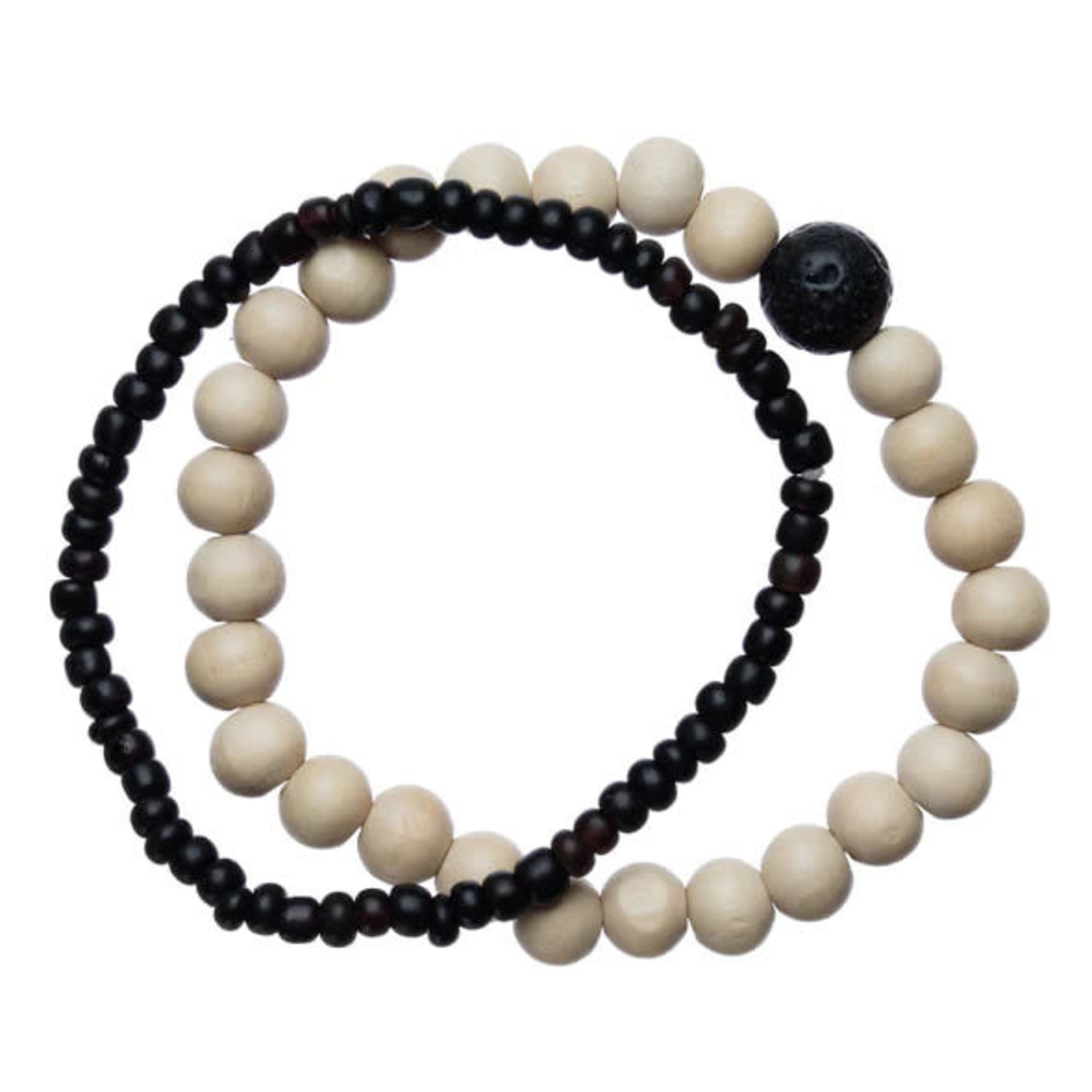 Zengo 2 Strand Wood Beads Aromatherapy Bracelet