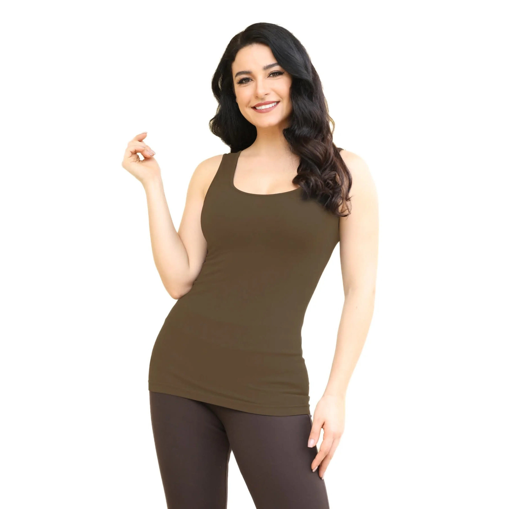 Orange Almost Naked Bamboo Tank Top, One Size