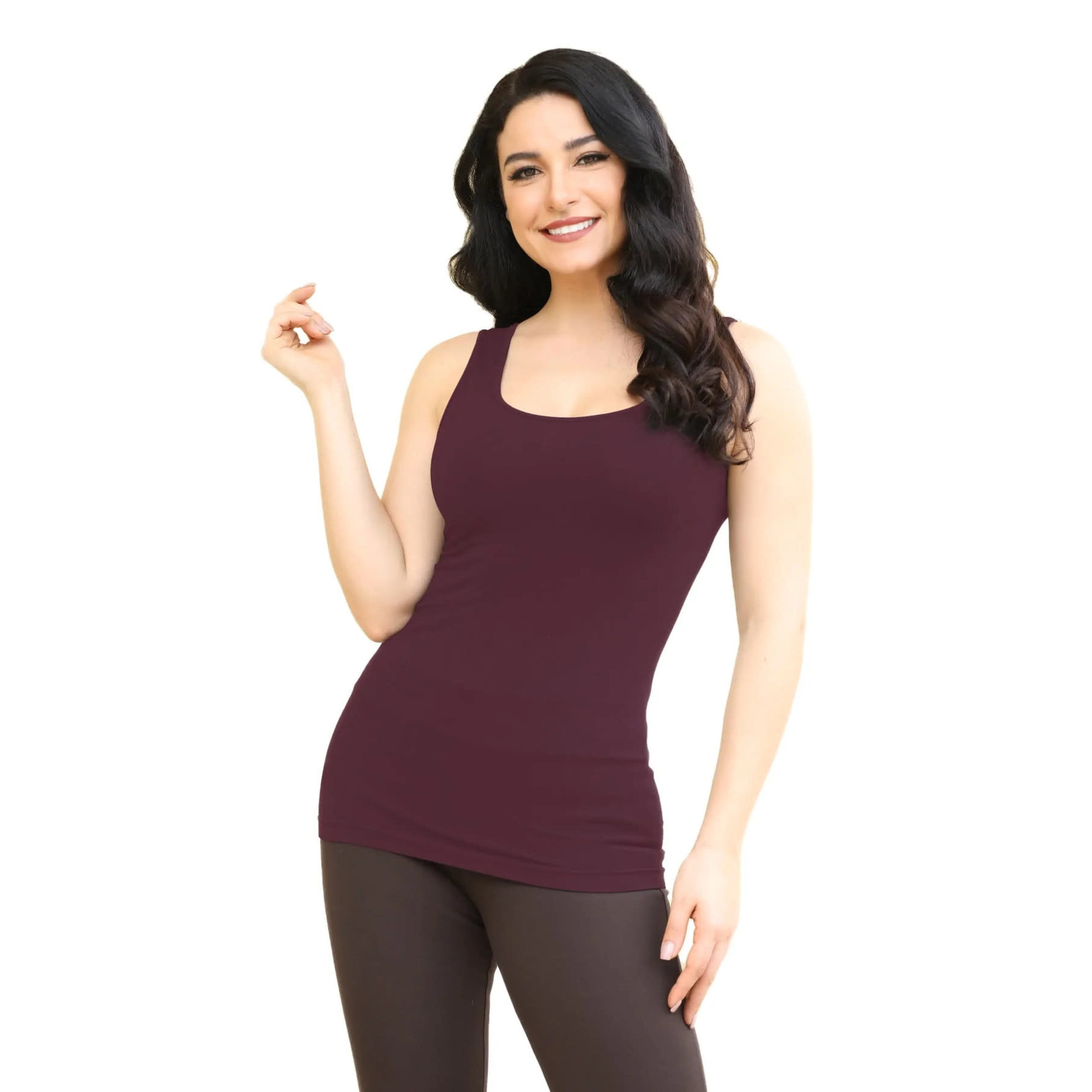 Orange Almost Naked Bamboo Tank Top, One Size