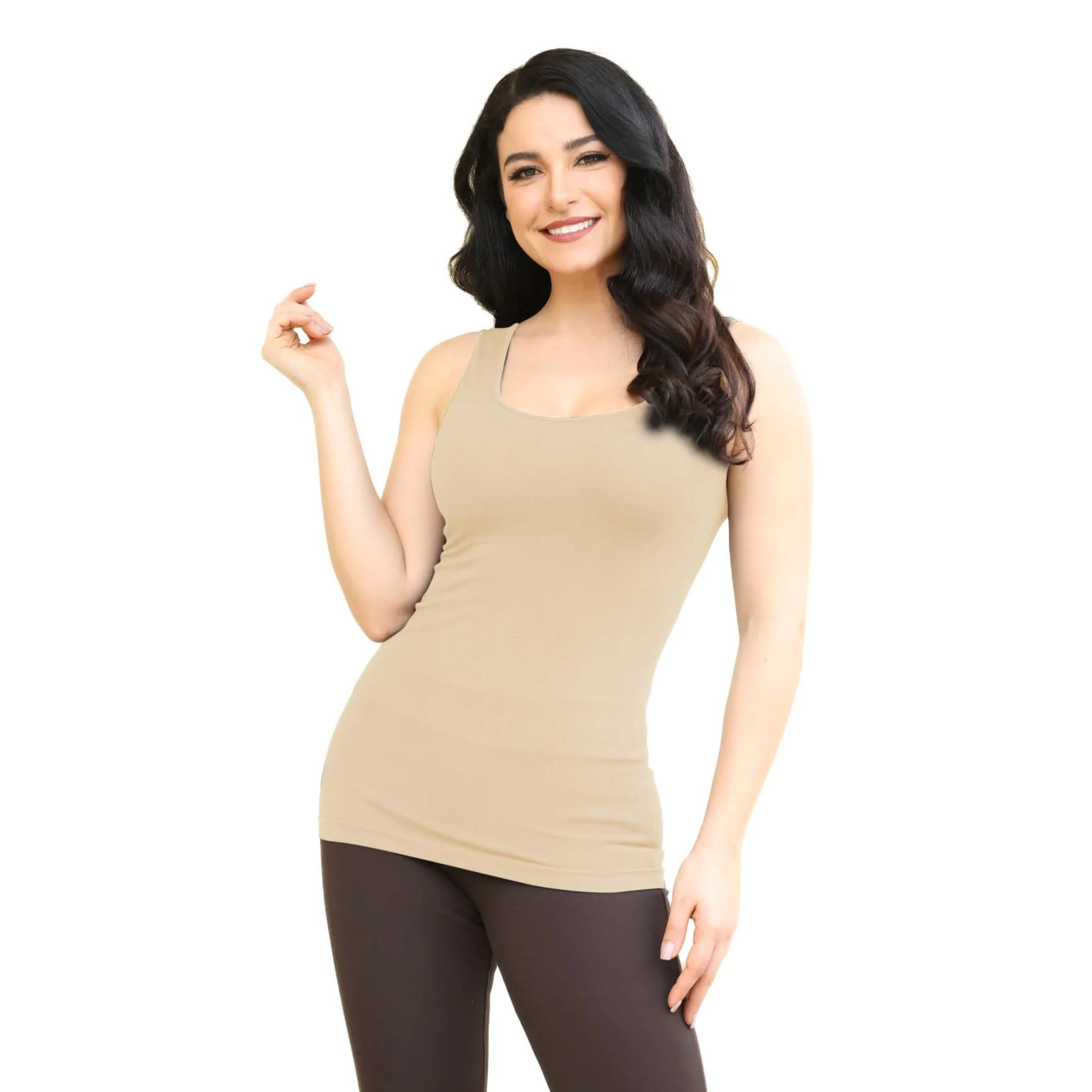 Orange Almost Naked Bamboo Tank Top, One Size