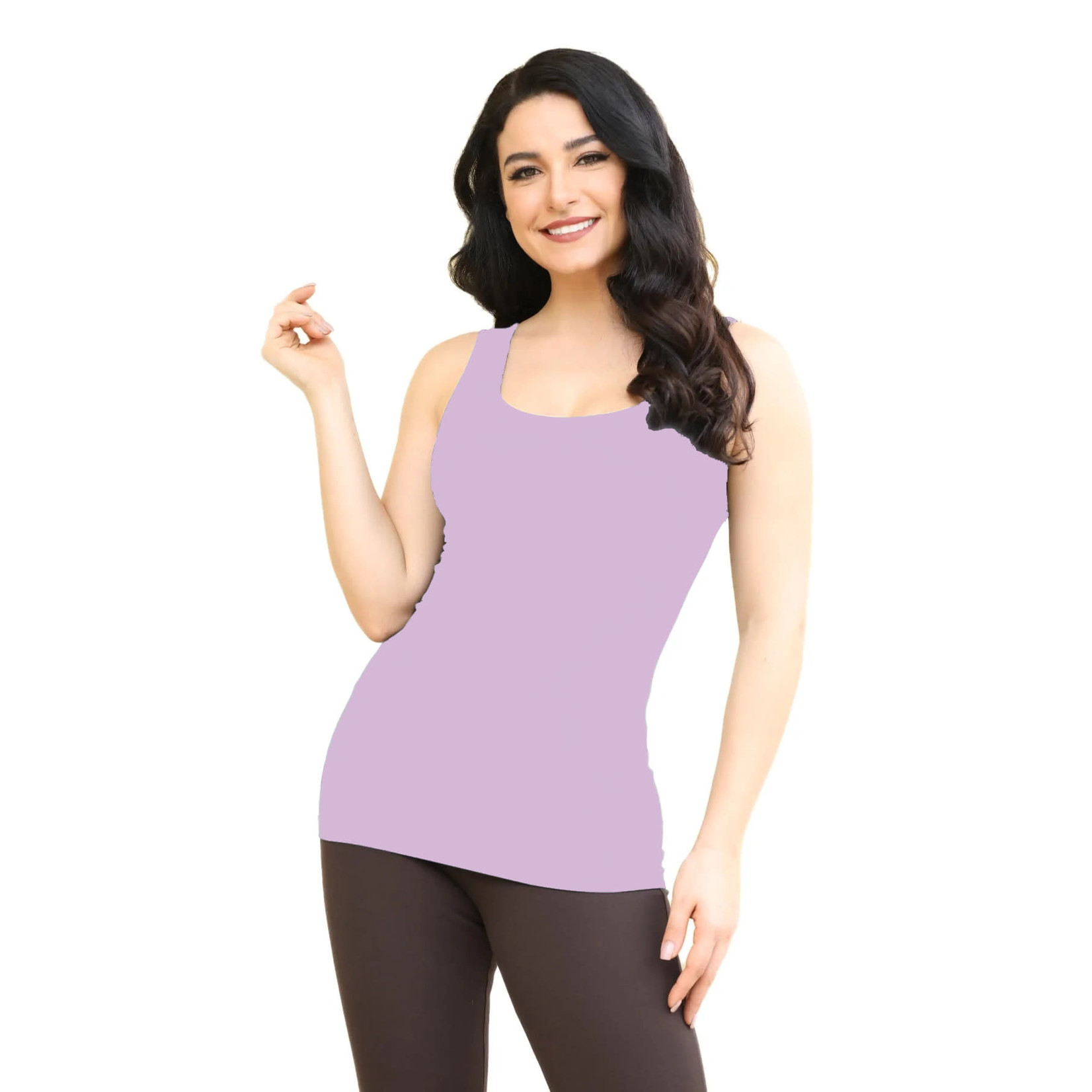 Orange Almost Naked Bamboo Tank Top, One Size