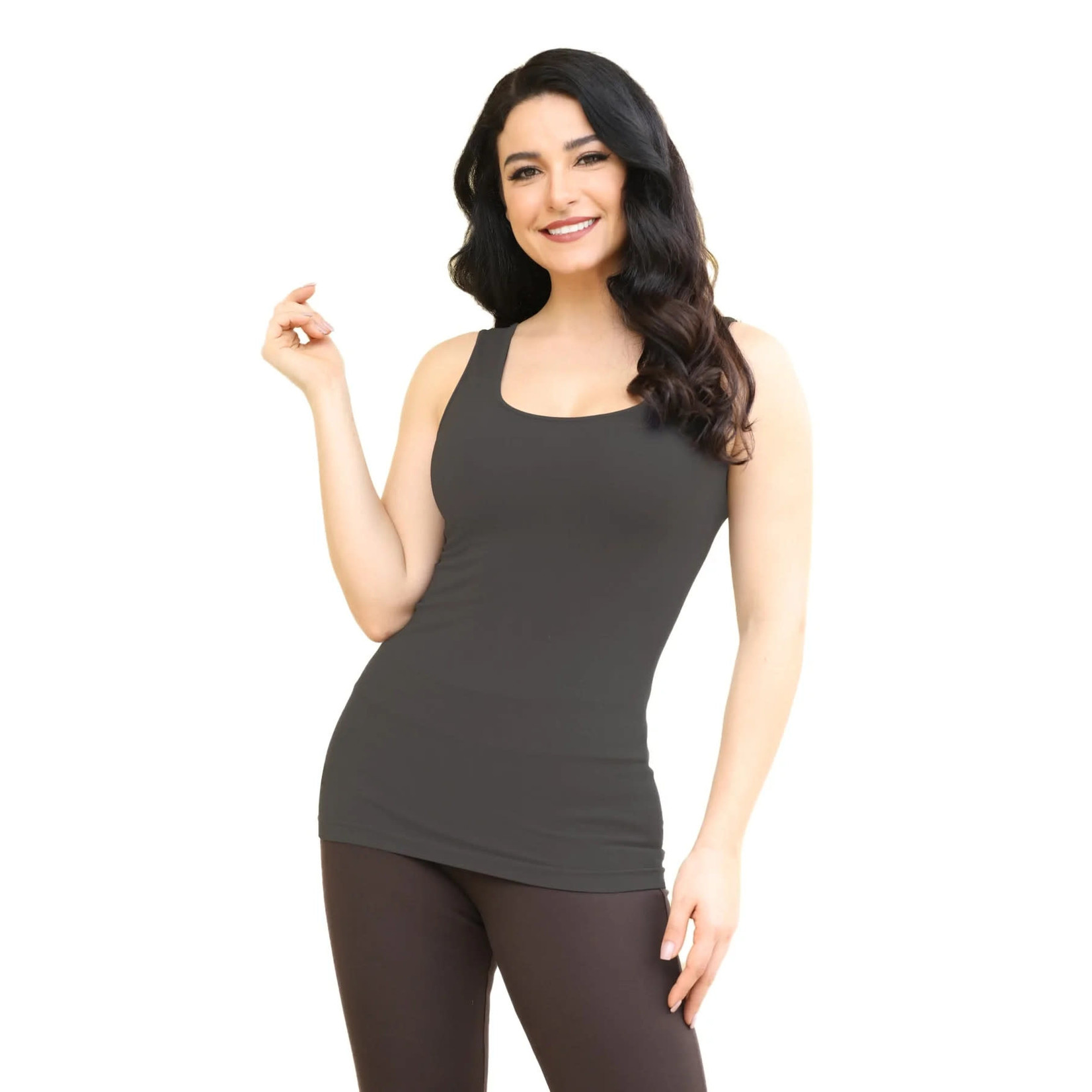 Orange Almost Naked Bamboo Tank Top, One Size