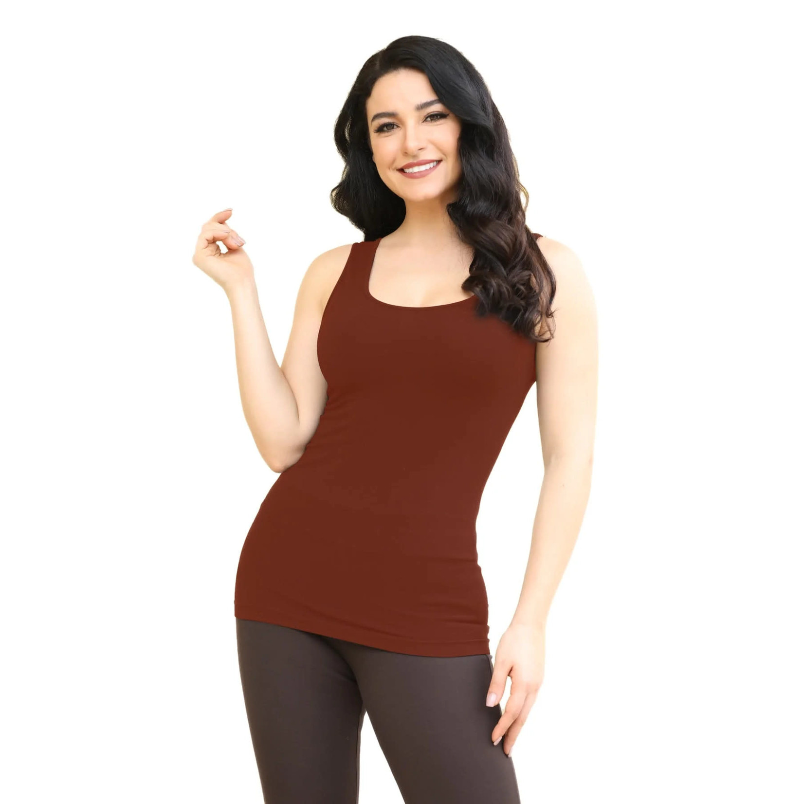 Orange Almost Naked Bamboo Tank Top, One Size