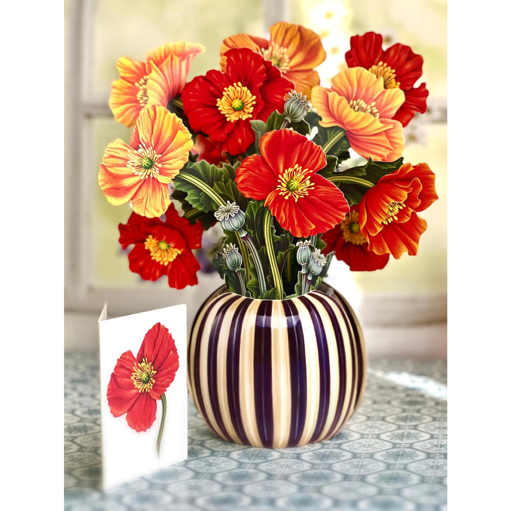 FreshCut Paper French Poppies Pop Up Bouquet