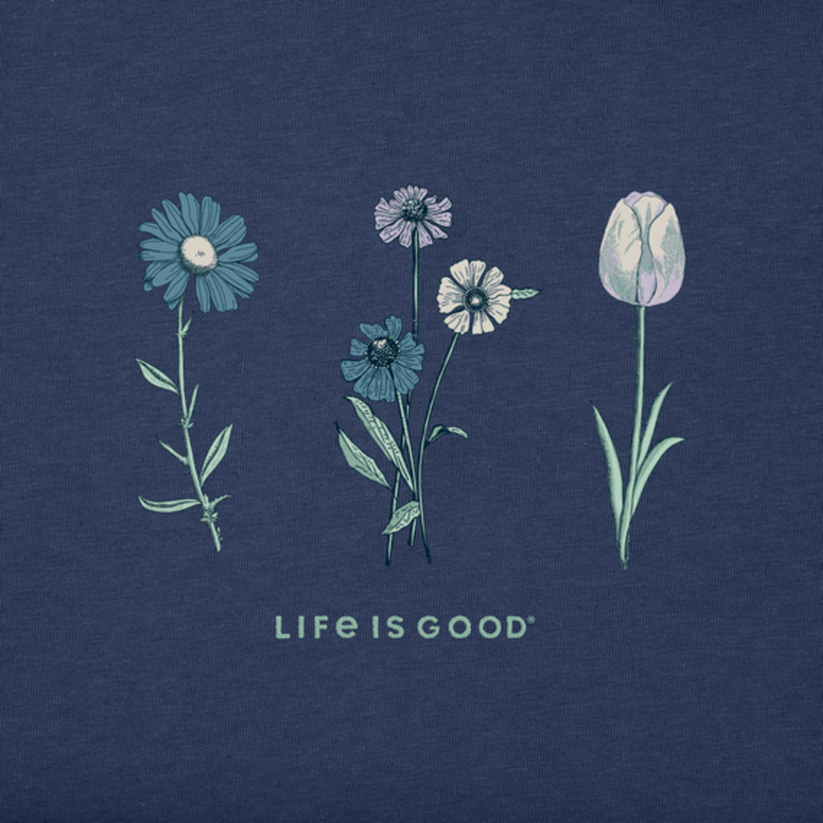 Life is Good Detailed Spring Flowers Crusher-FLEX Tunic