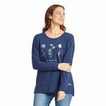 Life is Good Detailed Spring Flowers Crusher-FLEX Tunic