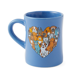 Life is Good Heart of Dogs Diner Mug