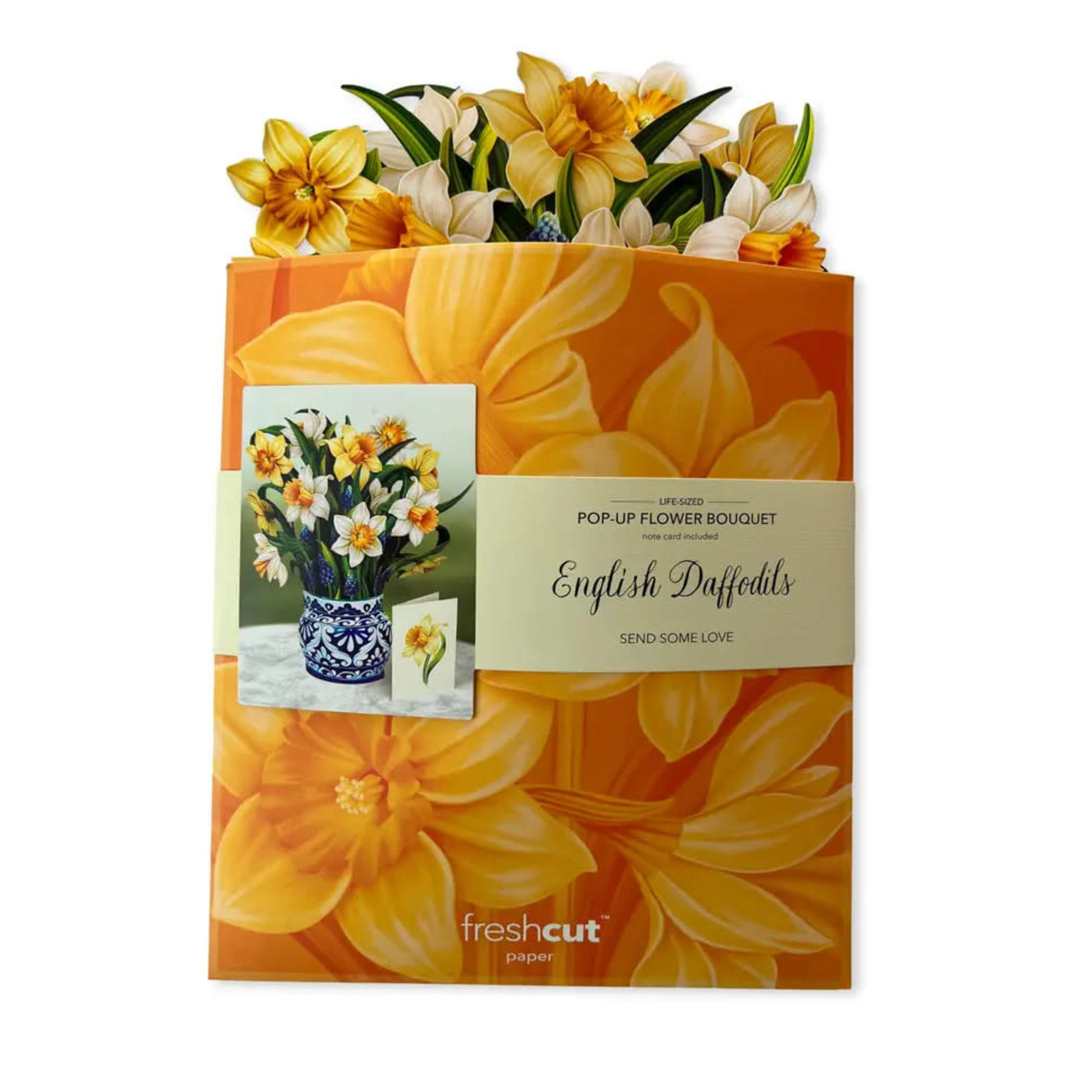 FreshCut Paper Pop Up Flower Bouquet Greeting Card - Yellow Tulips