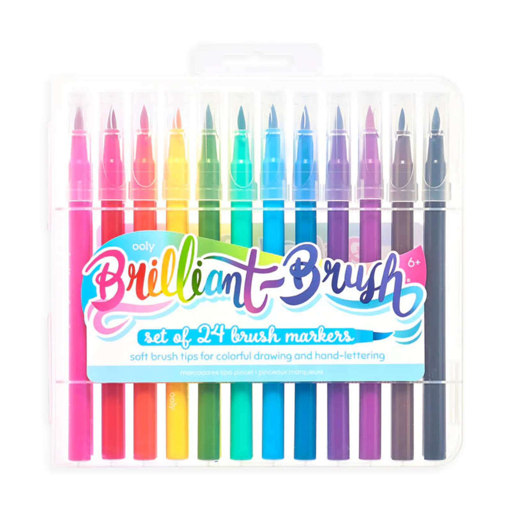 Ooly Brilliant Brush Markers, 24 Pk