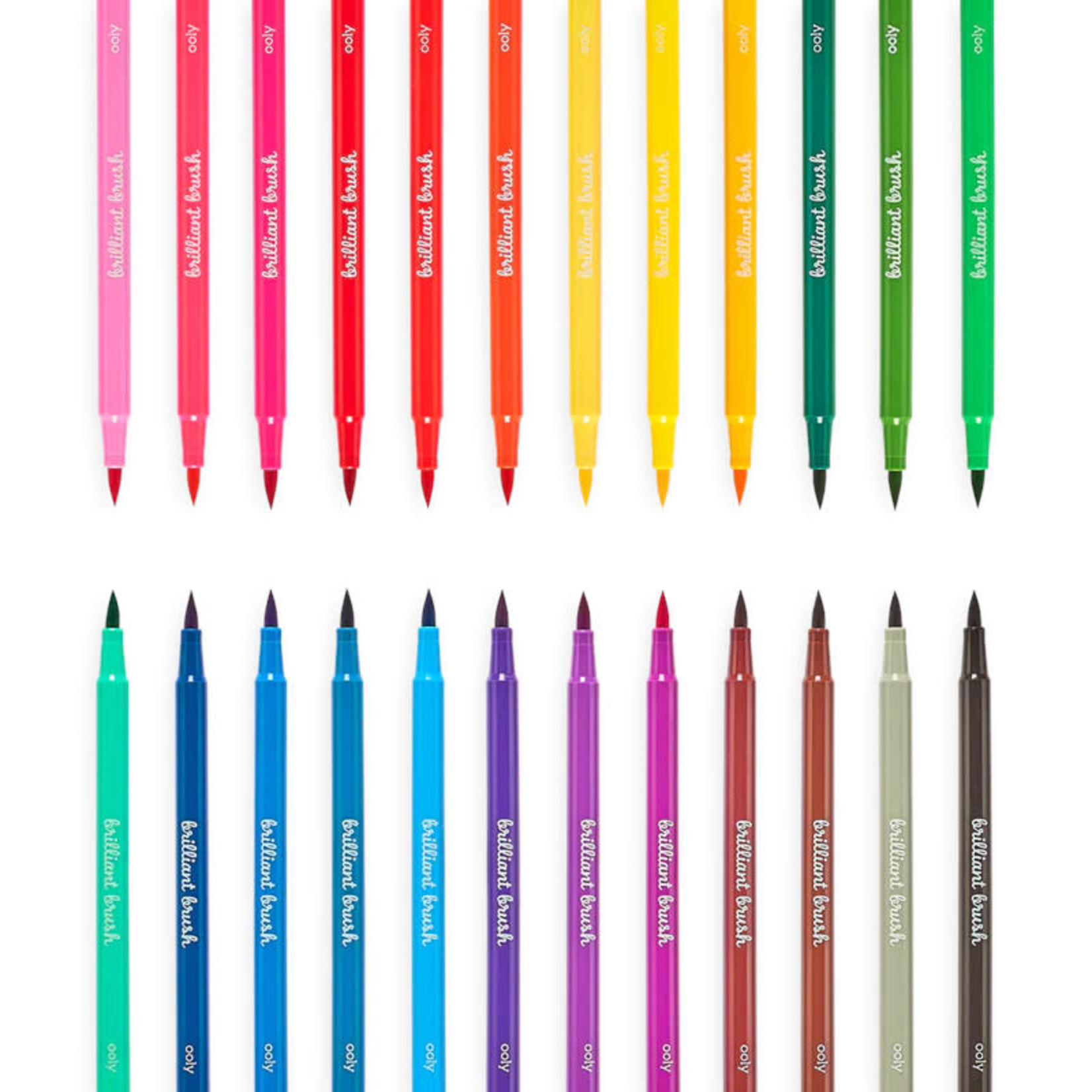 Ooly Brilliant Brush Markers, 24 Pk