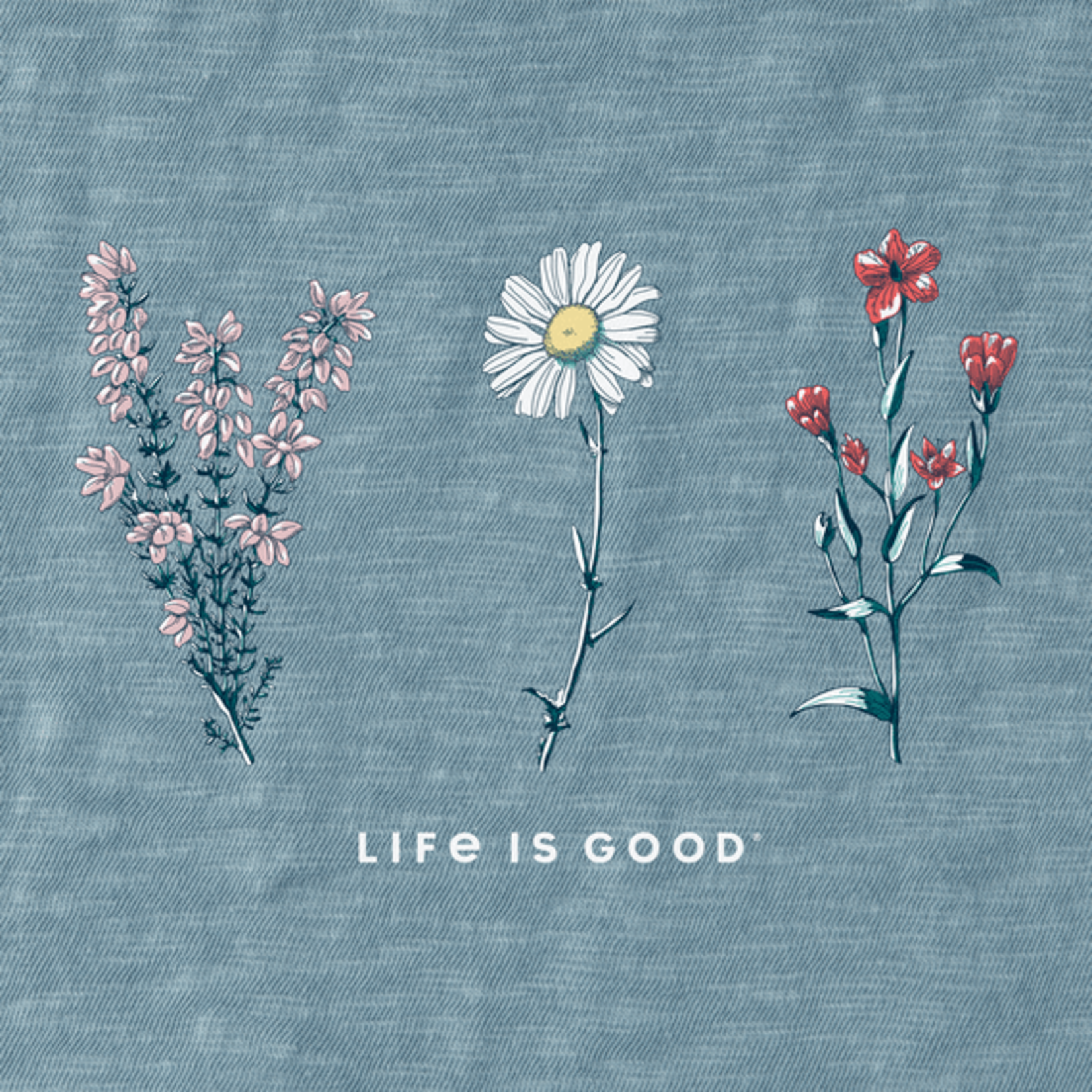 Life is Good Detailed Wildflowers Relaxed Slub Tee