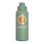 Life is Good Vintage Sunflower Water Bottle