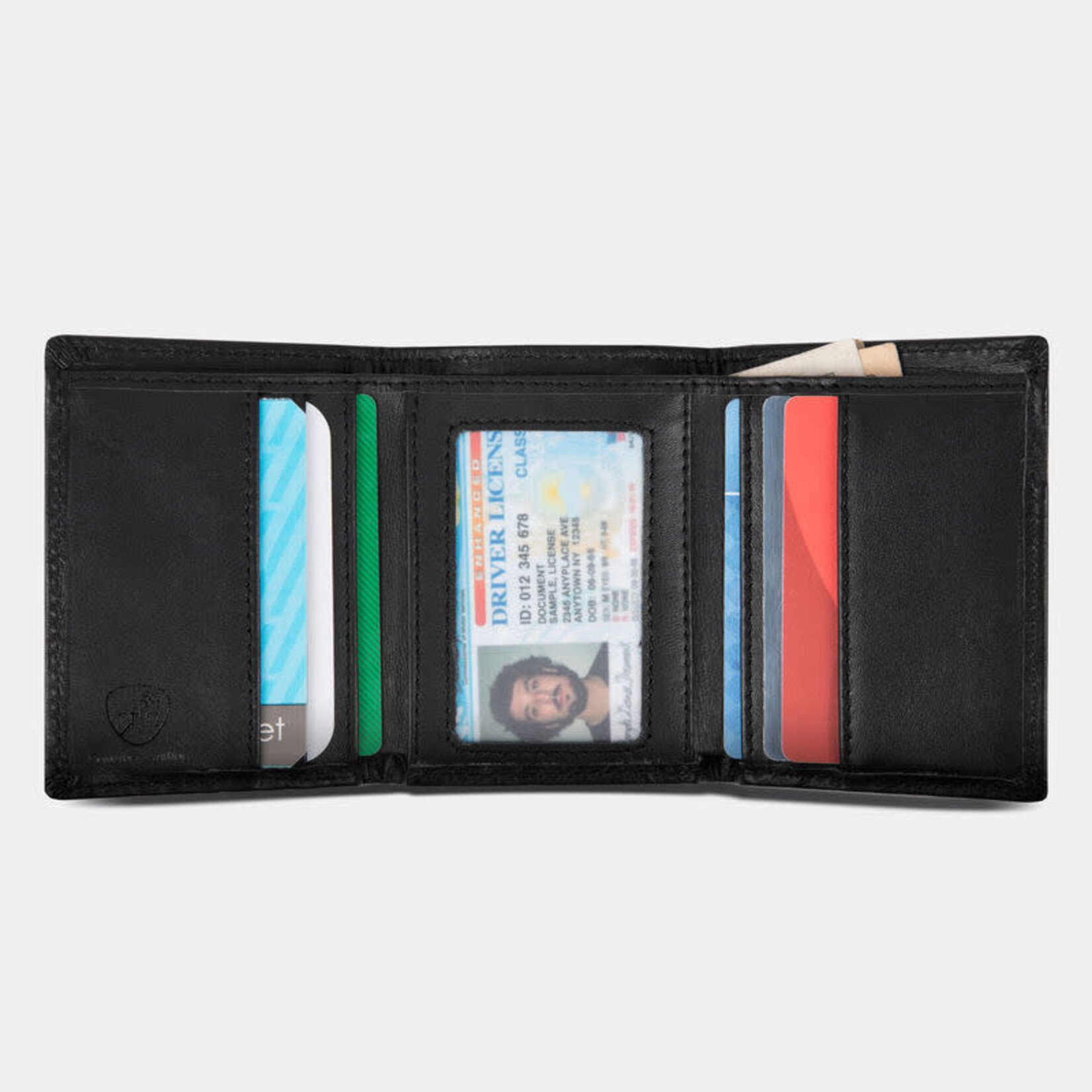 Travelon RFID Blocking Leather Trifold Wallet Black