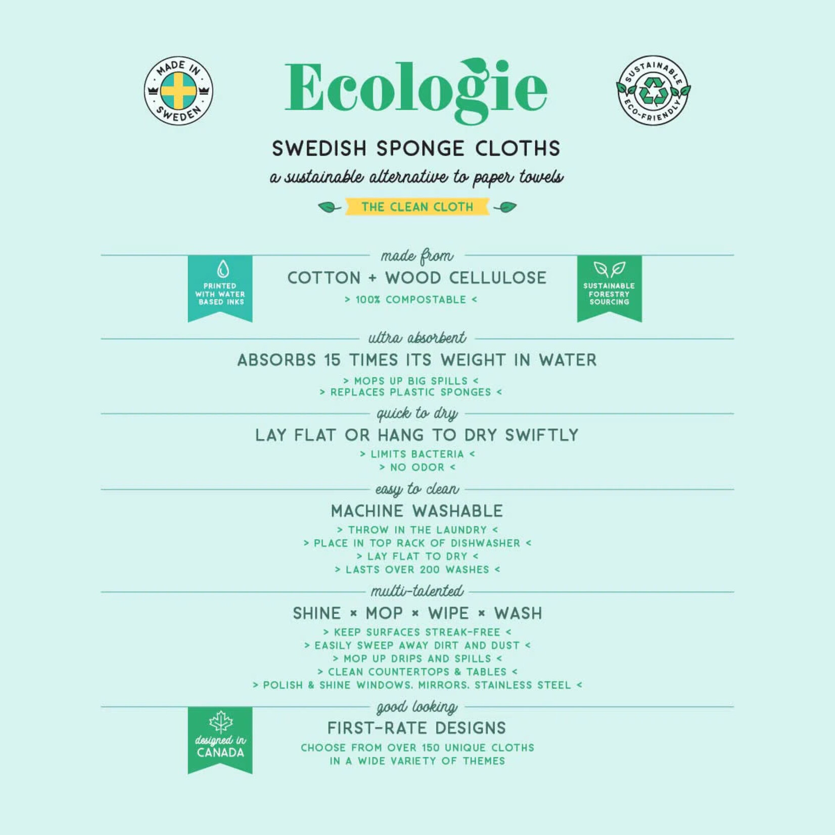 Ecologie by Danica Celestial Swedish Sponge Cloth