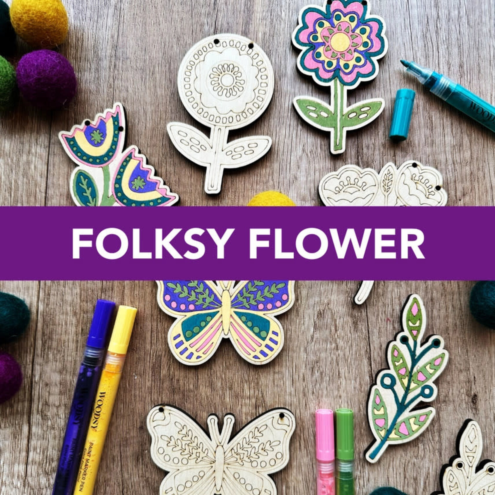 The Woodsy Craft Co The Folksy Flower Garland Kit