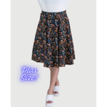 Eva Rose Clothing Ditsy Mushroom Fit & Flare  Skirt