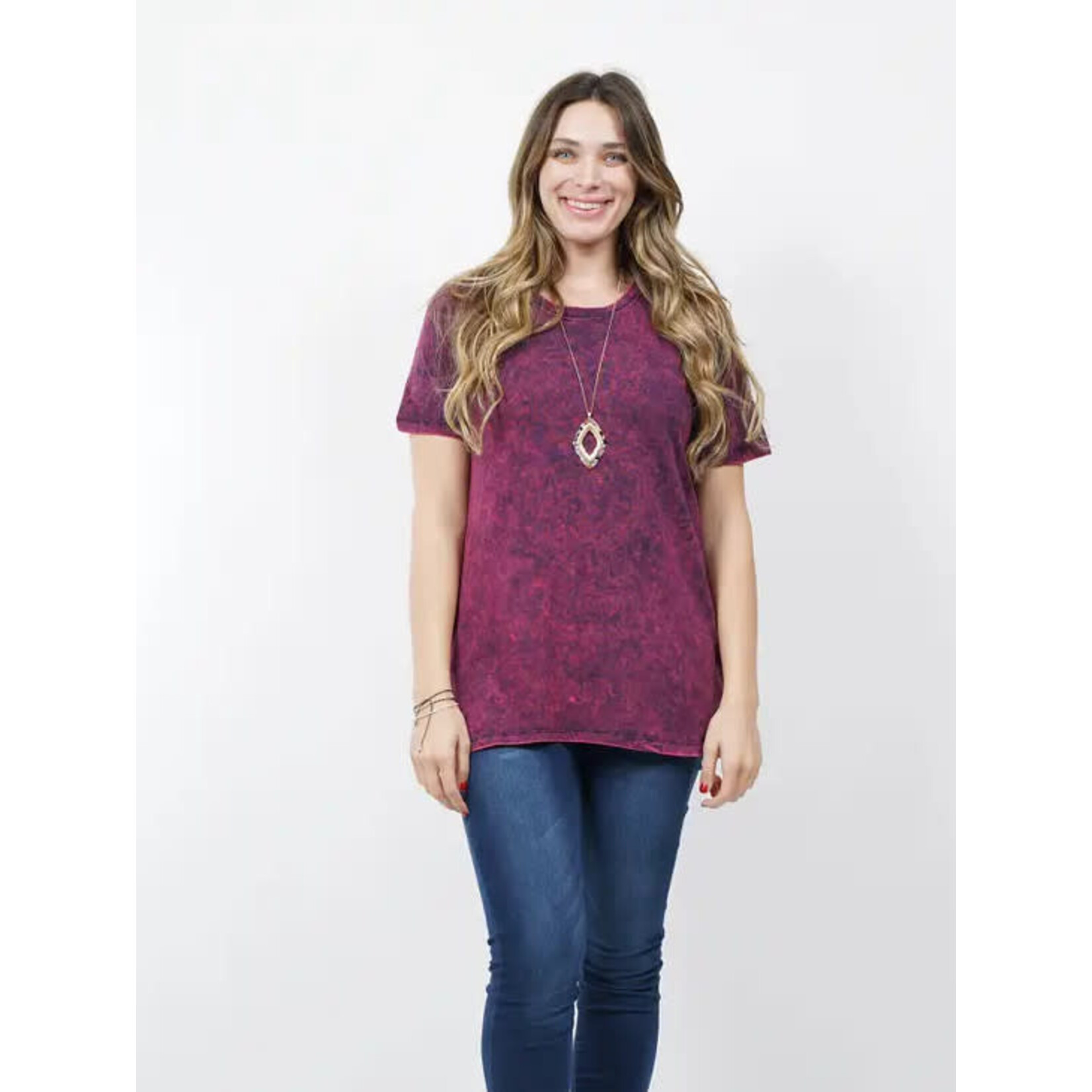 Zenana Mineral Wash Crew Neck Tee