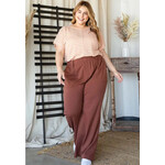 Cotton Bleu Wide Leg French Terry Pants