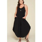 Emerald Collection Black French Terry Wide Leg Jumpsuit