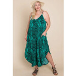 Emerald Collection Green Floral Print Wide Leg Jumpsuit