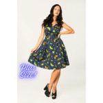 Miss LuLo Moth Print Swing Dress