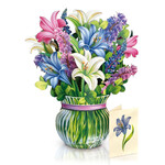 Freshcut Paper Lilies & Lupines Pop Up Bouquet