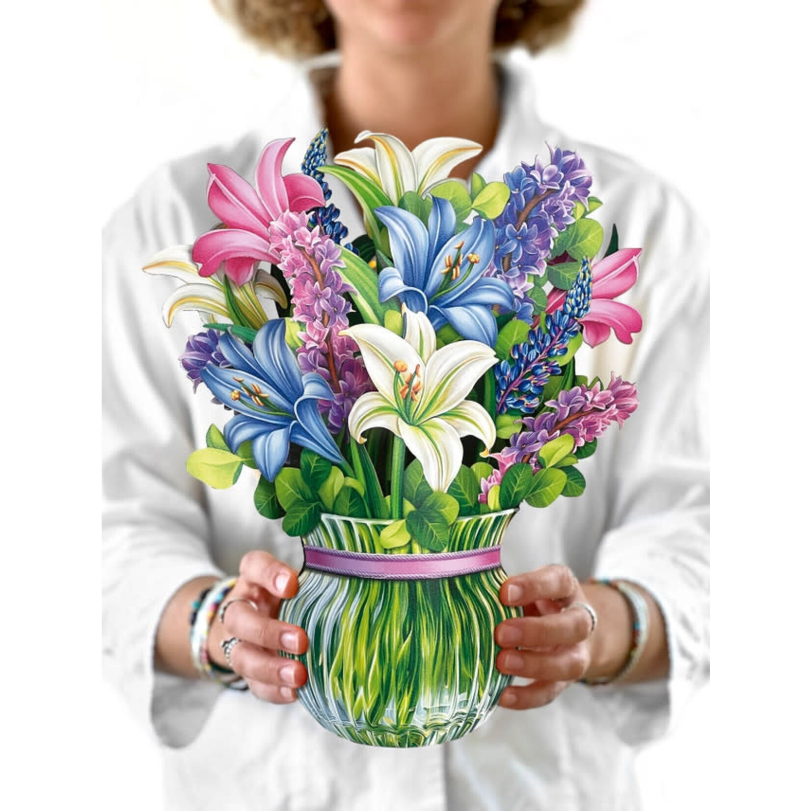 FreshCut Paper Lilies & Lupines Pop Up Bouquet