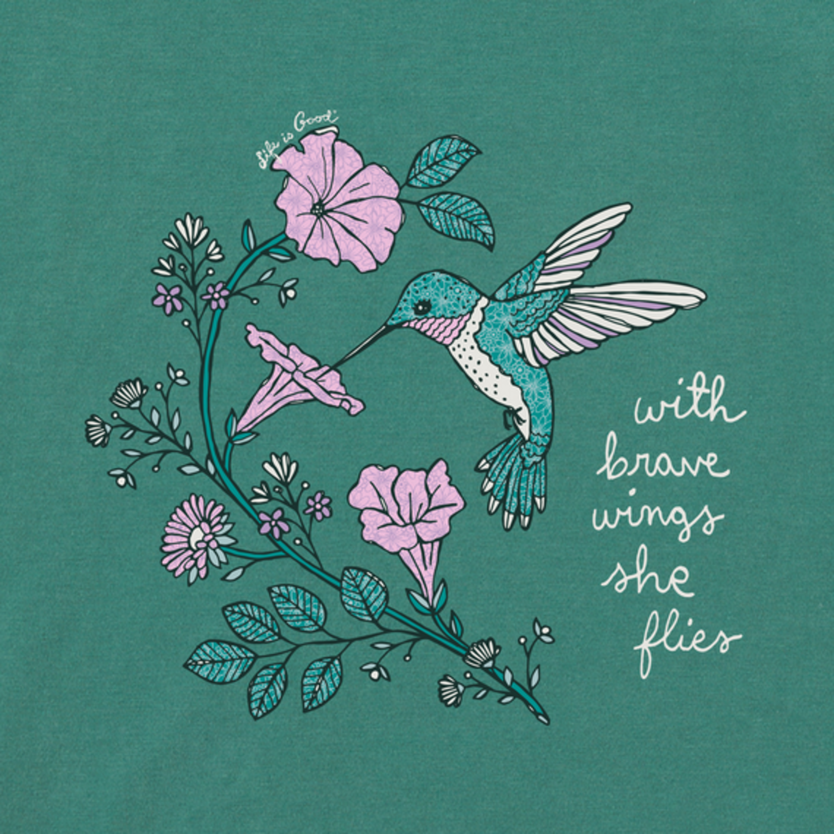 Life is Good Brave Hummingbird Crusher Vee
