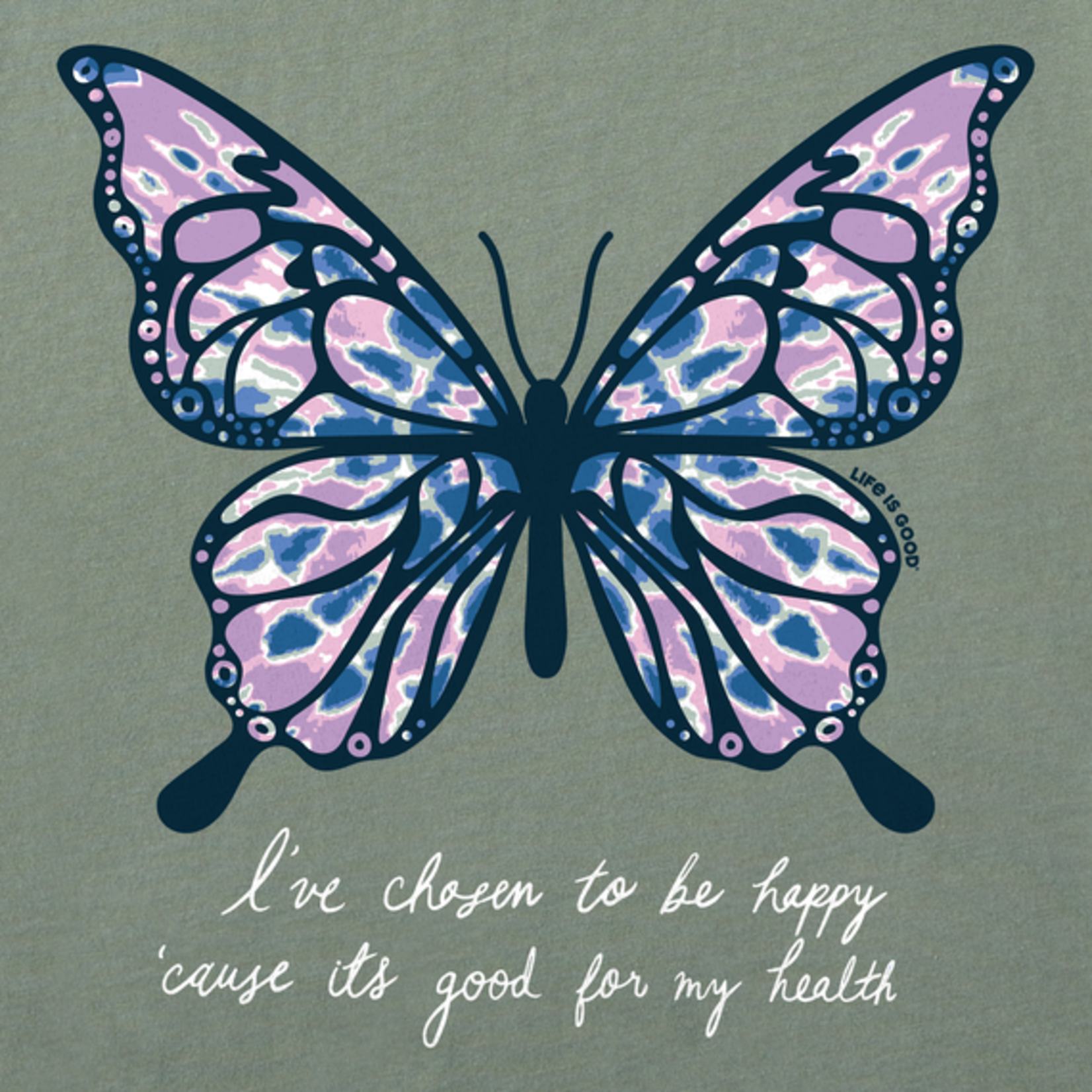 Life is Good Tie Dye Butterfly Hooded Crusher-LITE