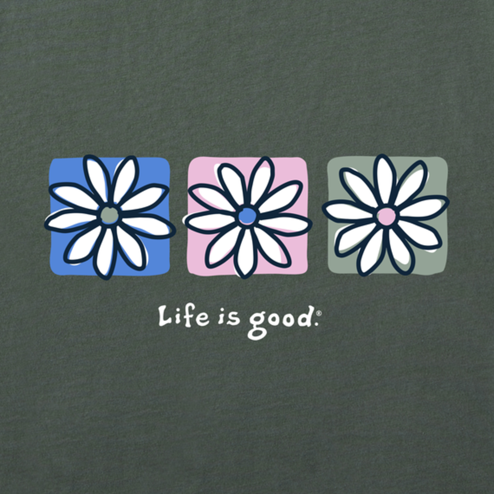 Life is Good Three Daisies Crusher-FLEX Boxy Hoodie