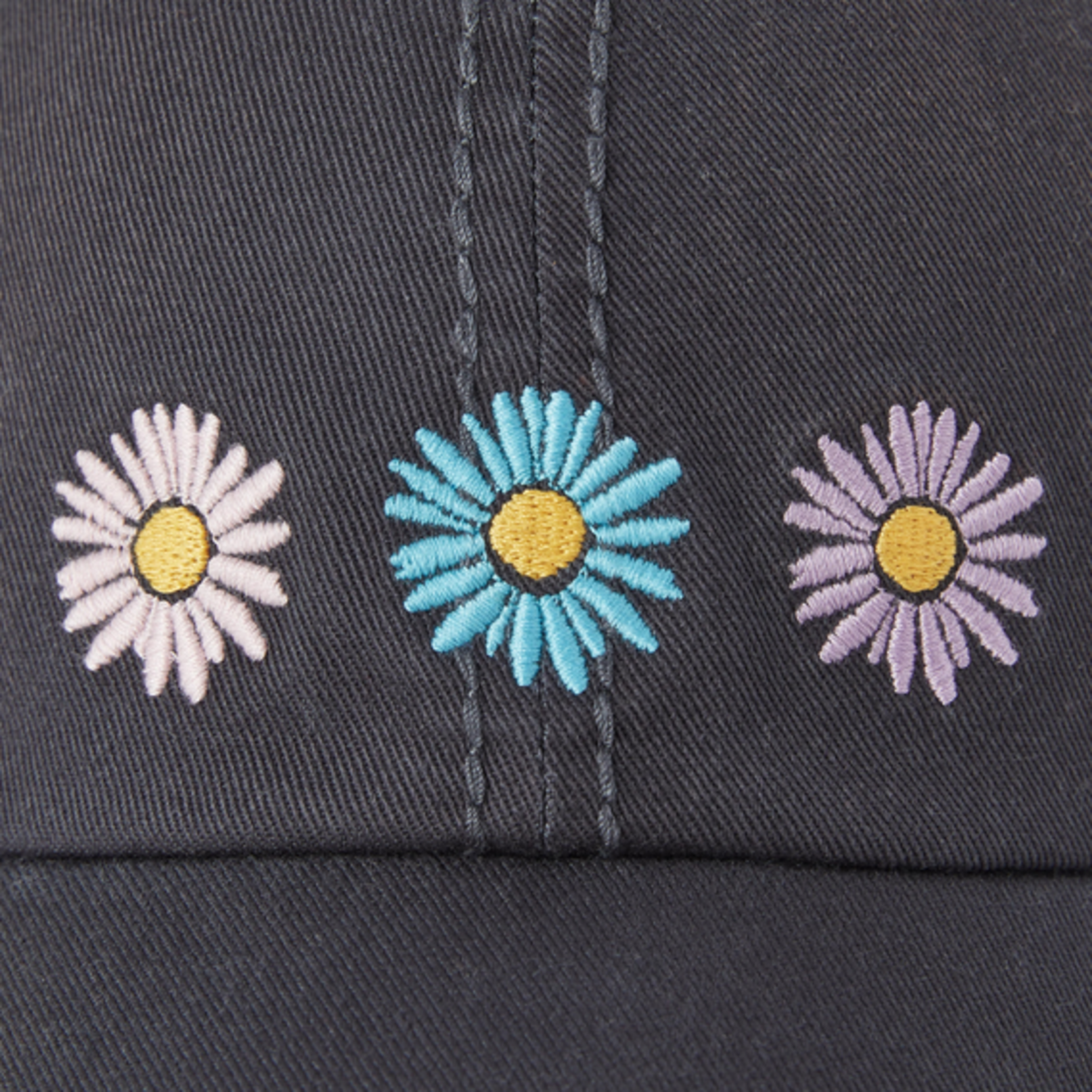 Life is Good Three Daisies Sunwashed Chill Cap