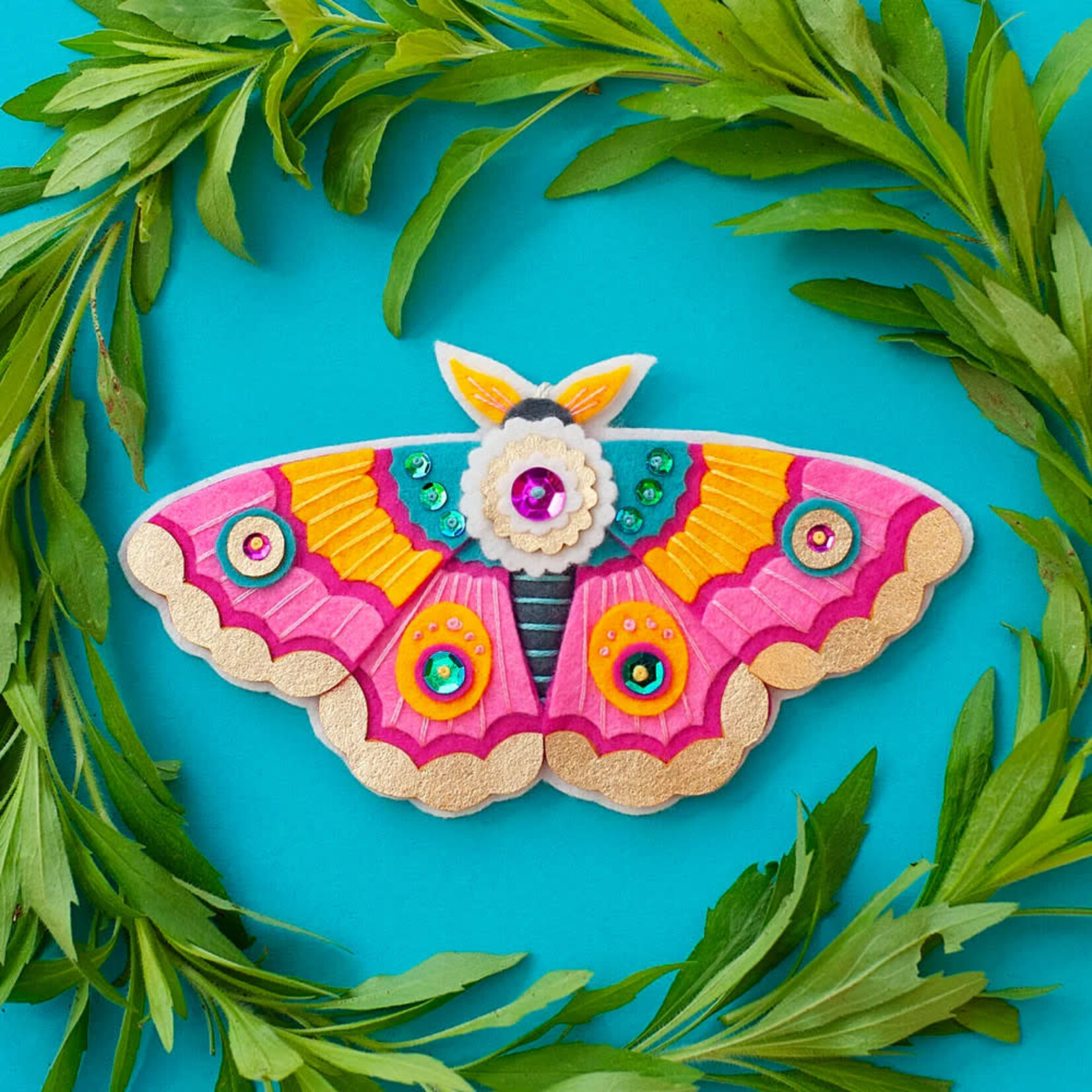 Benzie Design Pink Moth Ornament Felt Ornament Kit