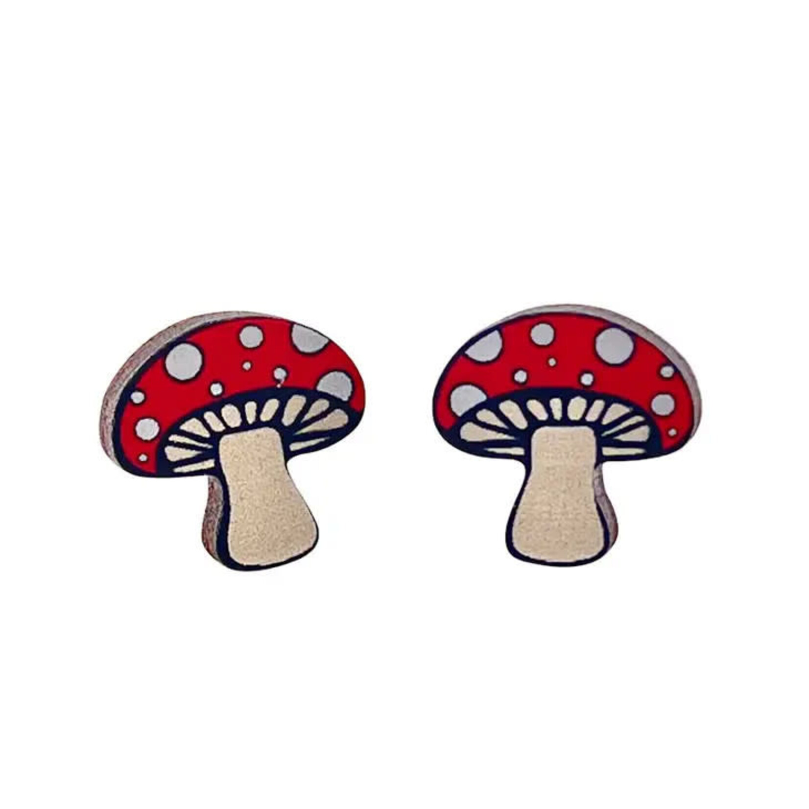 Green Tree Jewelry Mushroom Stud Earrings