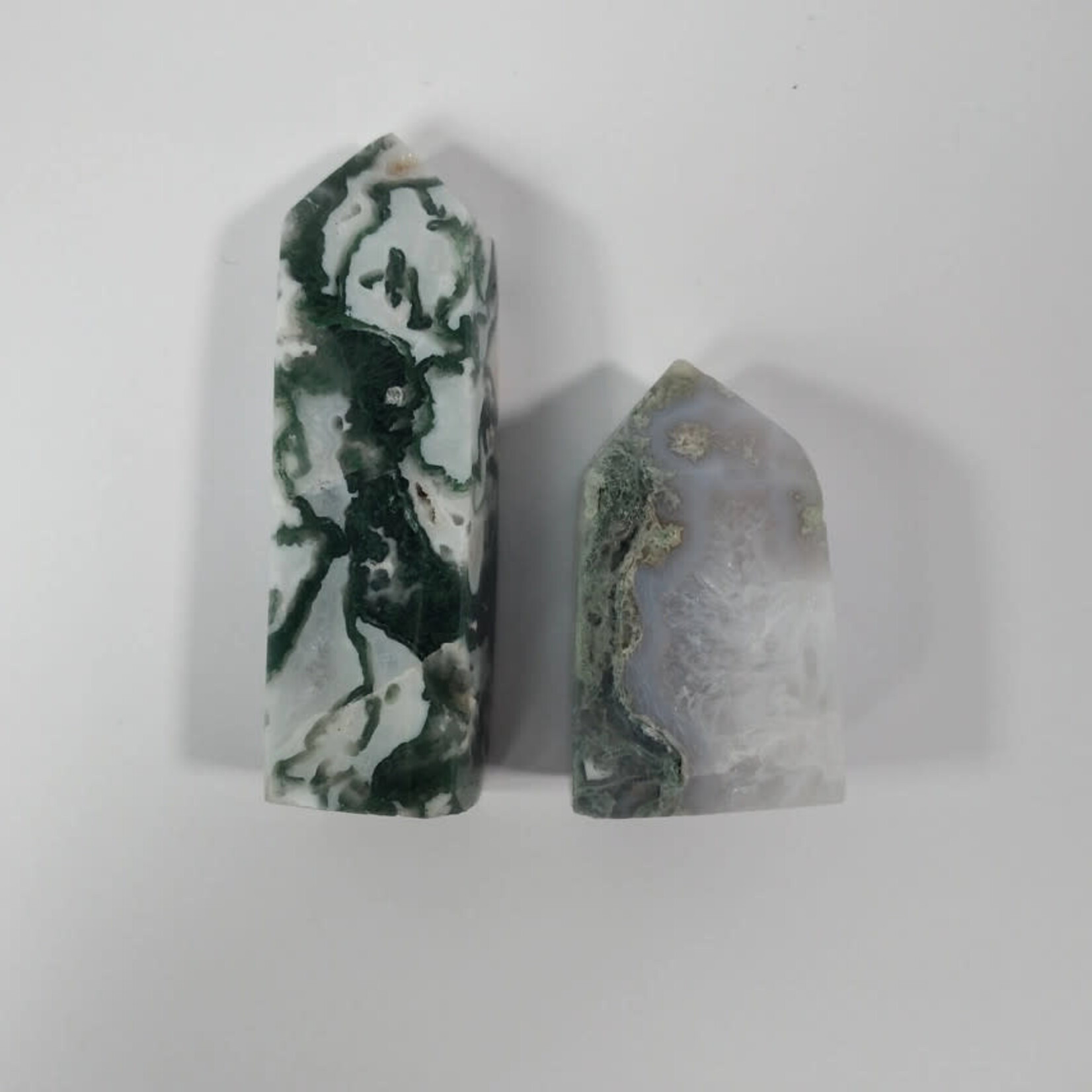 Keystone Crystals Moss Agate Tower