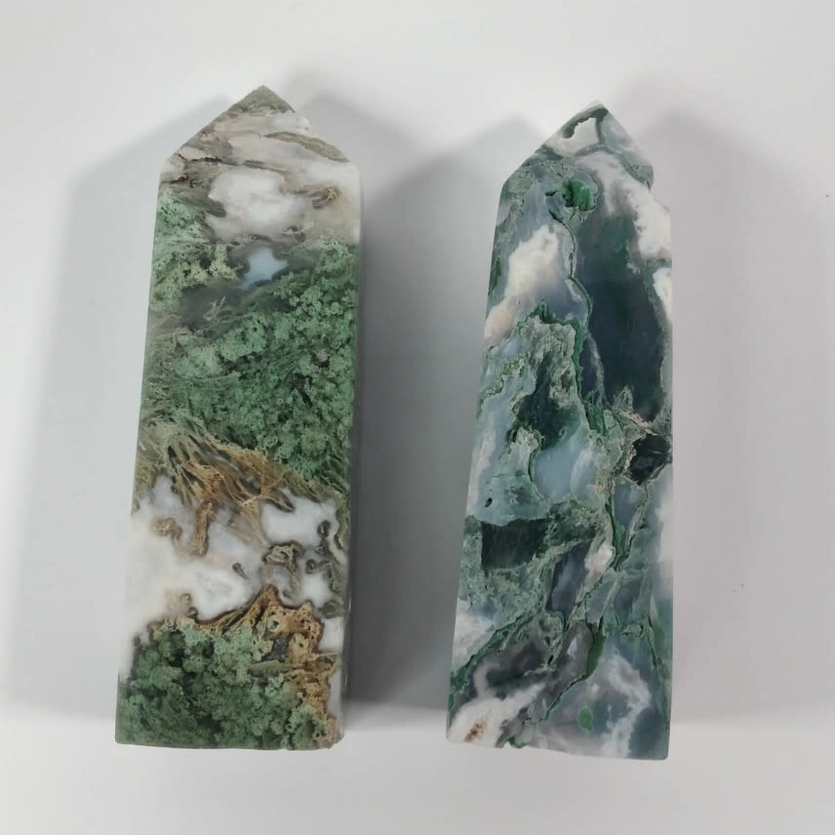 Keystone Crystals Moss Agate Tower