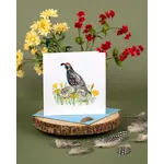 Quilling Cards Quail w/ Chicks Quilled Card