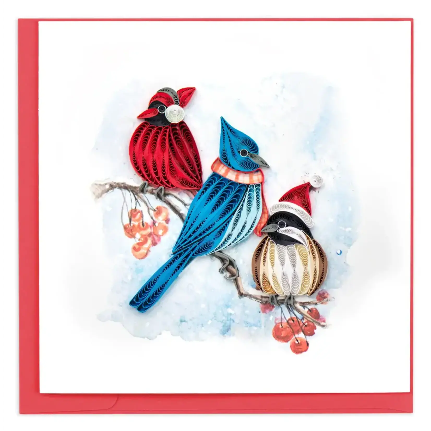 Quilling Cards Snowbirds Quilled Holiday Card