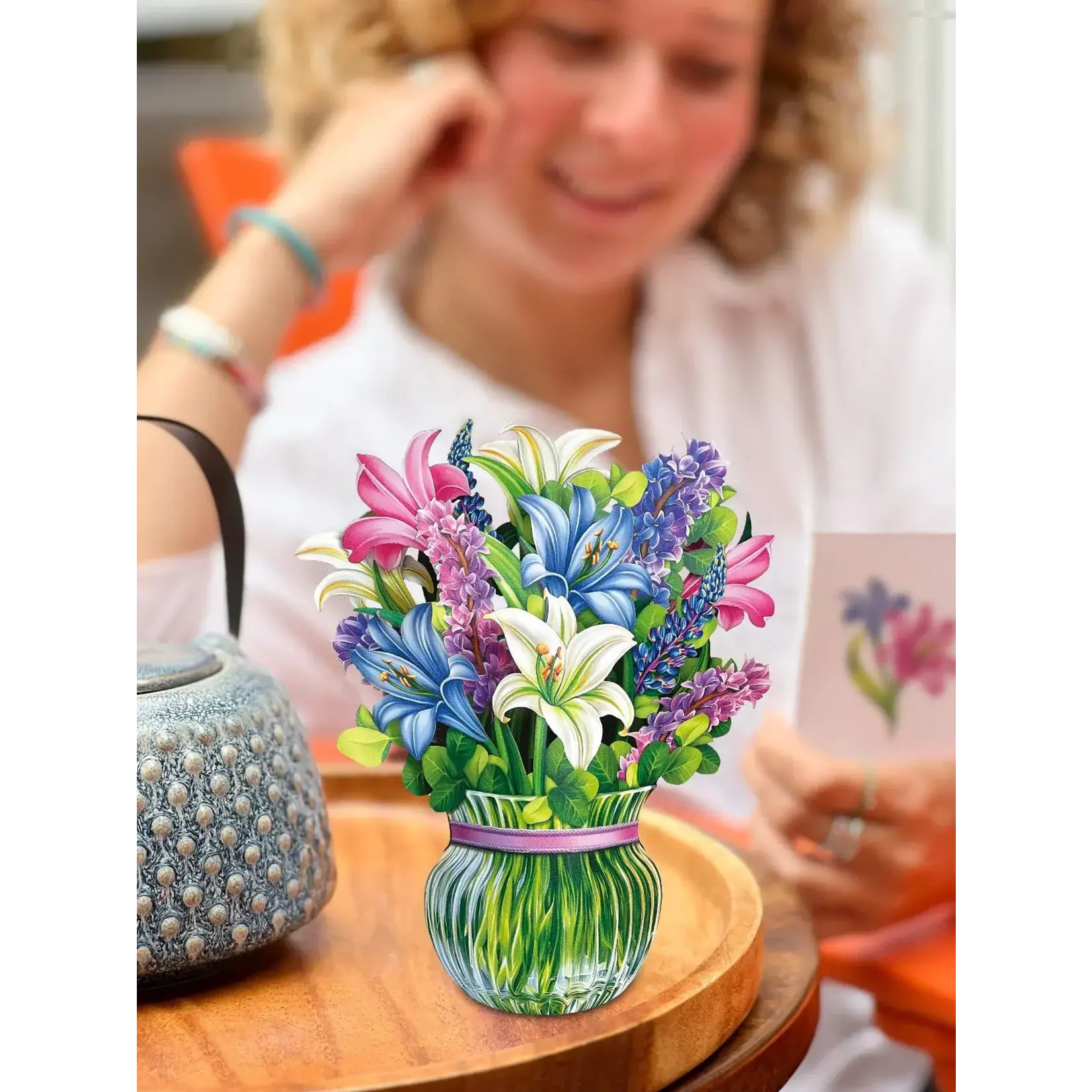 Freshcut Paper Mini Lilies & Lupines Pop Up Bouquet