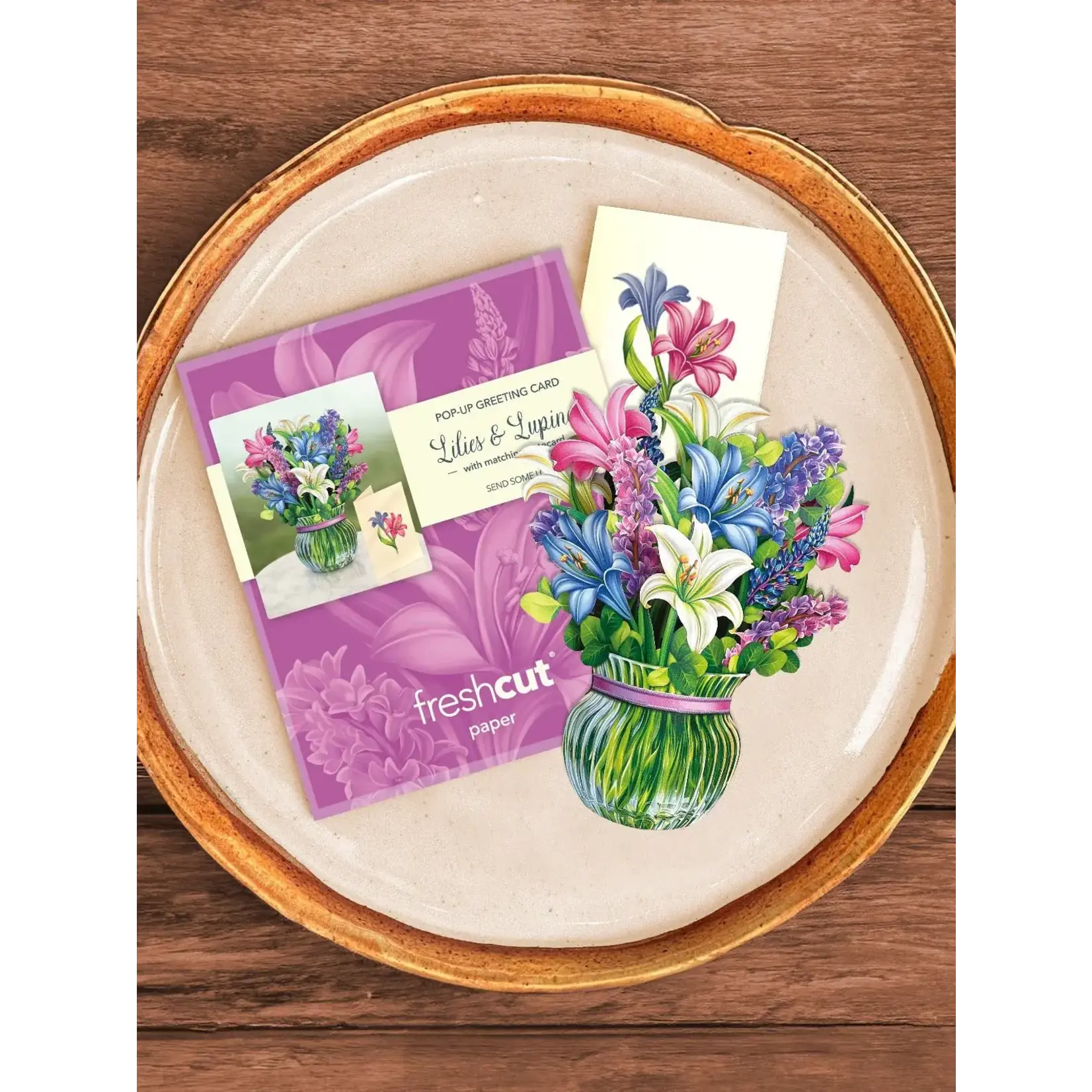 Freshcut Paper Mini Lilies & Lupines Pop Up Bouquet