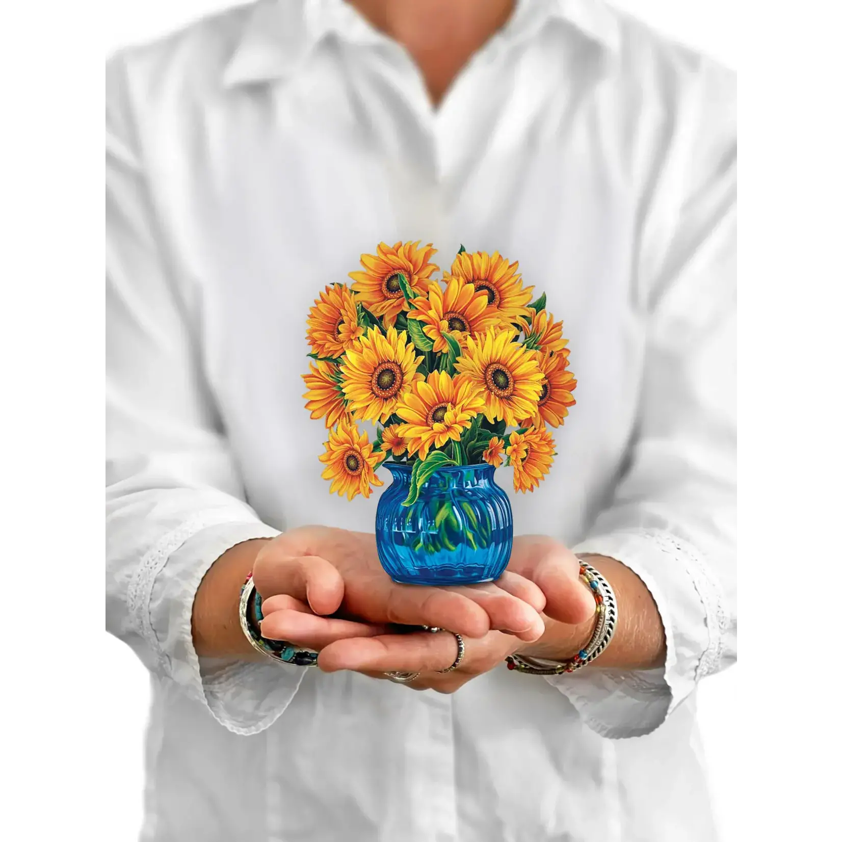 Freshcut Paper Mini Sunflowers Pop Up Bouquet